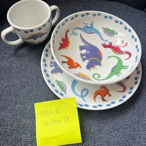 Tiffany dinosaur China set. Perfect condition